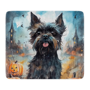 Halloween Affenpinscher mit Pumpkins Beängstigend Schneidebrett