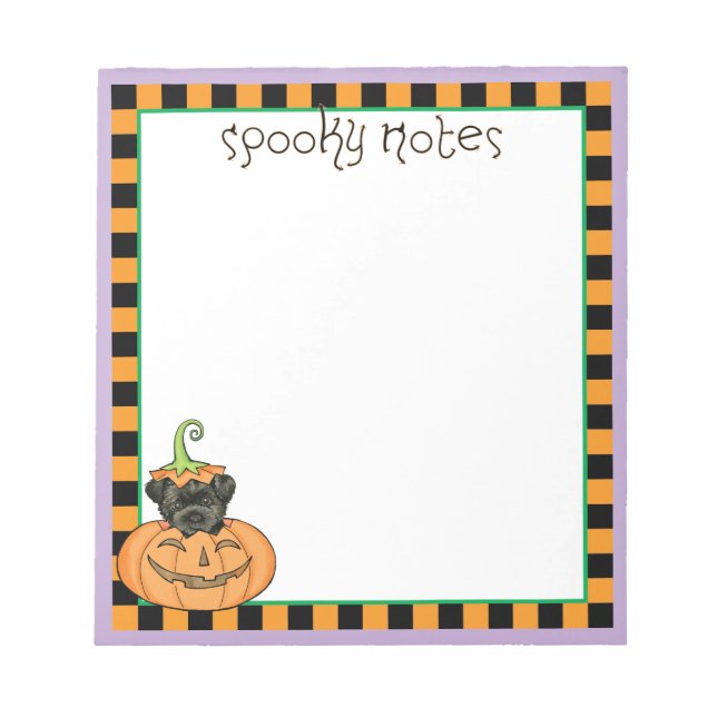 Halloween Affenpinscher Notizblock (Vorderseite)