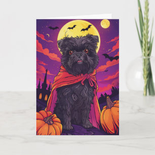 Halloween Affenpinscher Vampire Pumpkins Beängstig Karte