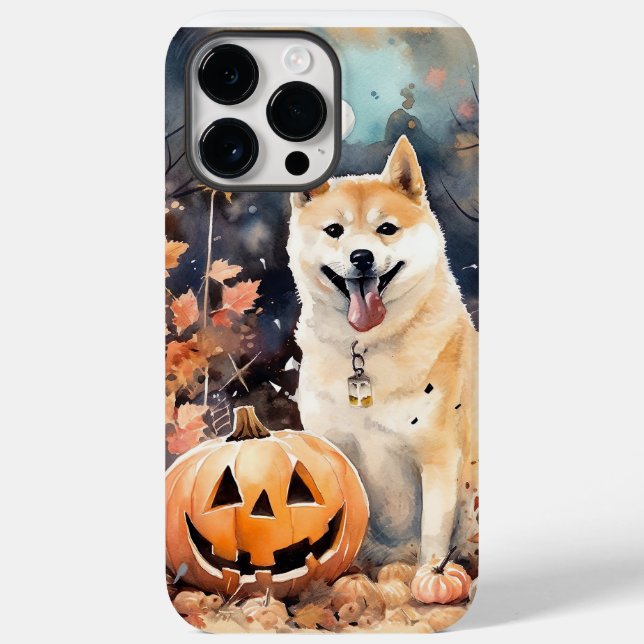 Halloween Akita mit Pumpkins Beängstigend Case-Mate iPhone Hülle (Rückseite)