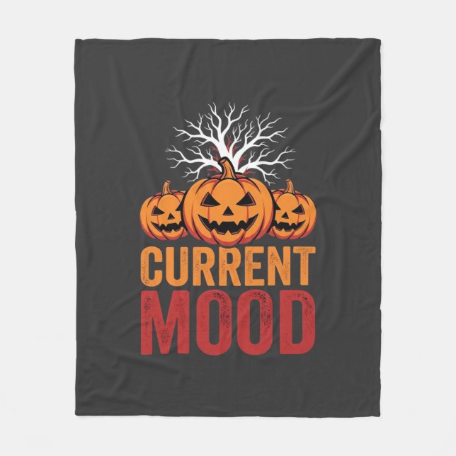 Halloween aktuelles Stimmung Kürbis Baum Design Fleecedecke (Vorderseite)