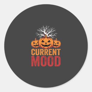 Halloween aktuelles Stimmung Kürbis Baum Design Runder Aufkleber