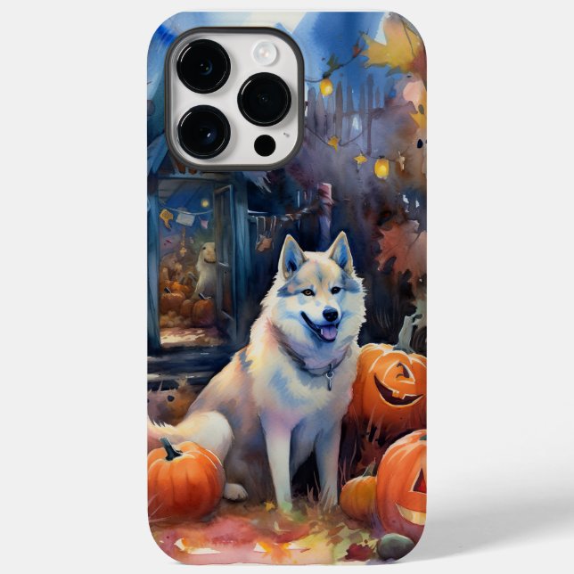 Halloween Alaskan Malamute mit Pumpkins Beängstige Case-Mate iPhone Hülle (Rückseite)