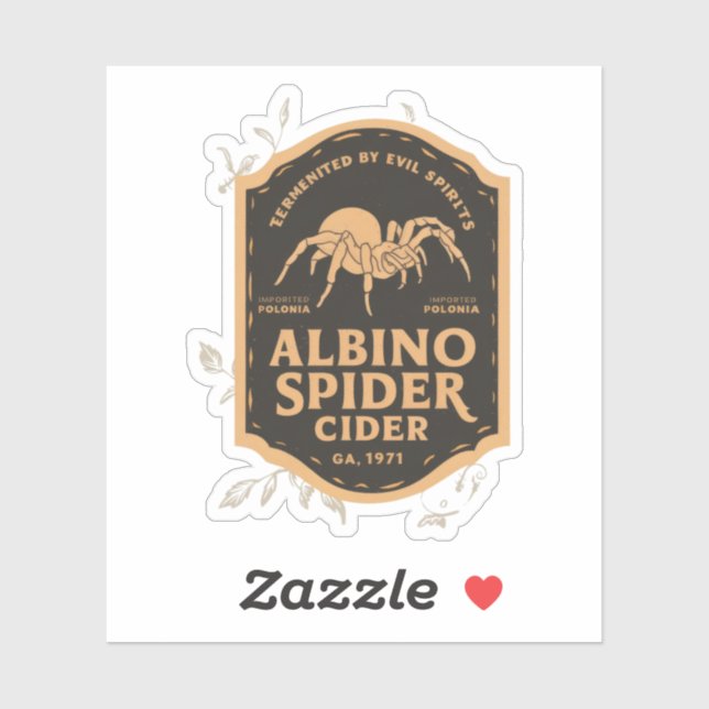 Halloween Albino Spider Cides Witchs Pottle Aufkleber (Blatt)