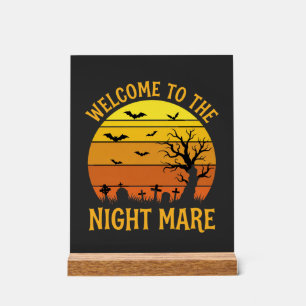Halloween Albtraum Friedhof Sonnenuntergang Retro Acrylschild