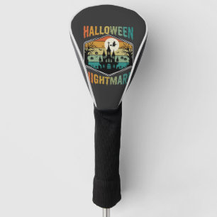 Halloween-Albtraum Geisterburg Retro Vektor Golf Headcover