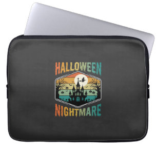Halloween-Albtraum Geisterburg Retro Vektor Laptopschutzhülle