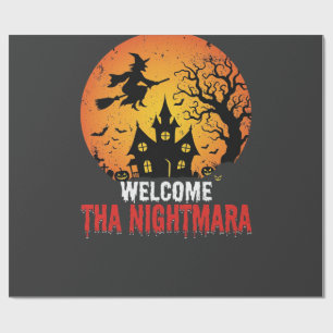 Halloween-Albtraum-Hexen-Haus-Design Geschenkpapier