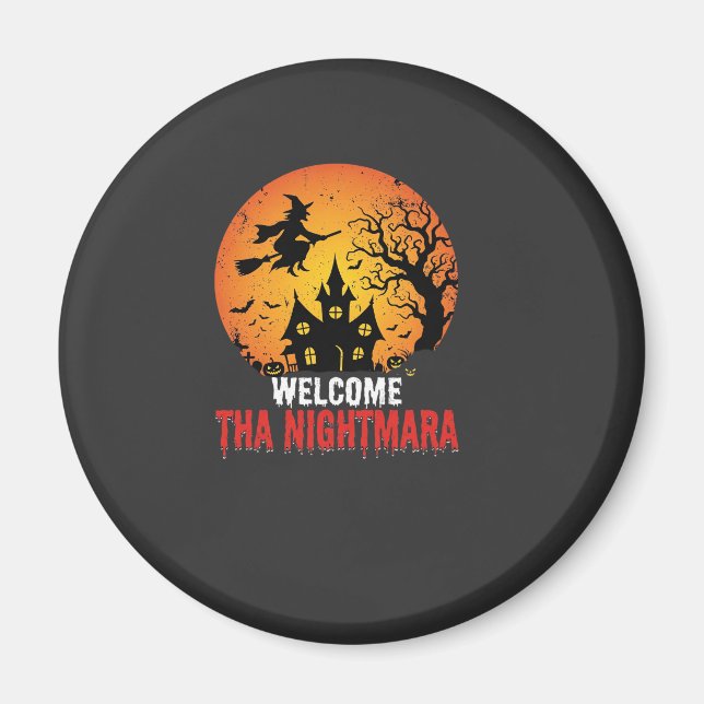Halloween-Albtraum-Hexen-Haus-Design Magnet (Vorne)