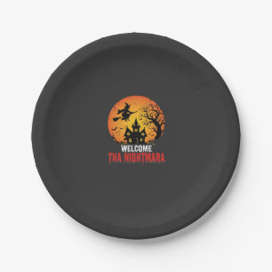 Halloween-Albtraum-Hexen-Haus-Design Pappteller