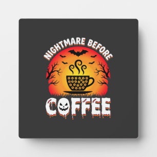 Halloween-Albtraum vor Kaffee-Fledermaus-Sonnenunt Fotoplatte