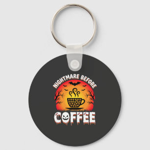 Halloween-Albtraum vor Kaffee-Fledermaus-Sonnenunt Schlüsselanhänger