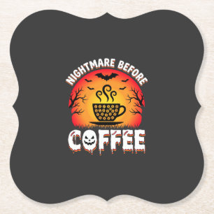 Halloween-Albtraum vor Kaffee-Fledermaus-Sonnenunt Untersetzer