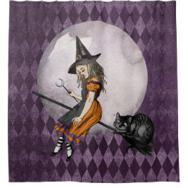 Halloween Alice im Wunderland Cheshire Cat Moon Duschvorhang