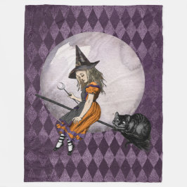 Halloween Alice im Wunderland Cheshire Cat Moon Fleecedecke