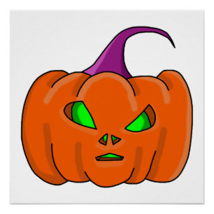 Halloween-Alien-Kürbis Poster