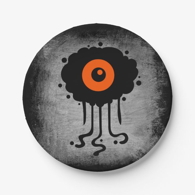 Halloween-Alien-Zyklop  Pappteller (Vorderseite)