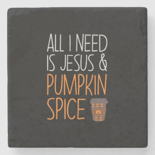 Halloween All I Need Is Jesus And Pumpkin Birthday Steinuntersetzer