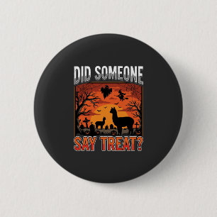 Halloween-Alpaka-Friedhof Hat jemand Leckerli gesa Button