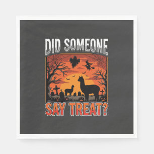 Halloween-Alpaka-Friedhof Hat jemand Leckerli gesa Serviette