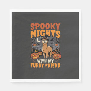 Halloween-Alpaka-Nacht Serviette