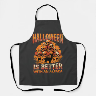 Halloween-Alpaka-Schädelhaufen Retro-Horror-Design Schürze