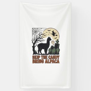 Halloween-Alpaka-Shirt Süß Gruselig Vintage Tier Banner