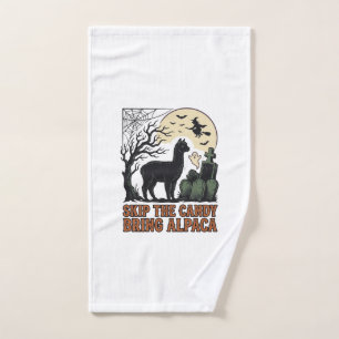 Halloween-Alpaka-Shirt Süß Gruselig Vintage Tier Handtuch