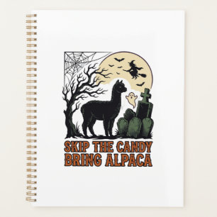 Halloween-Alpaka-Shirt Süß Gruselig Vintage Tier Planer