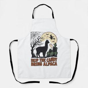 Halloween-Alpaka-Shirt Süß Gruselig Vintage Tier  Schürze