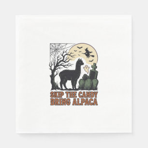 Halloween-Alpaka-Shirt Süß Gruselig Vintage Tier Serviette