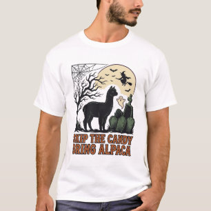 Halloween-Alpaka-Shirt Süß Gruselig Vintage Tier T-Shirt