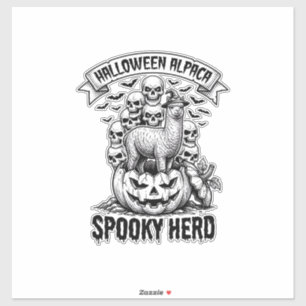 Halloween-Alpaka-Shirt Vintage-Totenkopf-Kürbis-De Aufkleber