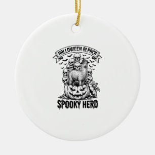 Halloween-Alpaka-Shirt Vintage-Totenkopf-Kürbis-De Keramik Ornament