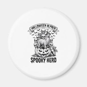 Halloween-Alpaka-Shirt Vintage-Totenkopf-Kürbis-De Magnet