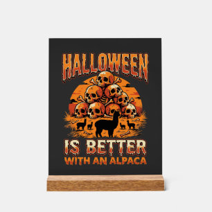 Halloween-Alpaka-Totenkopf-Stapel Retro-Horror-Des Acrylschild