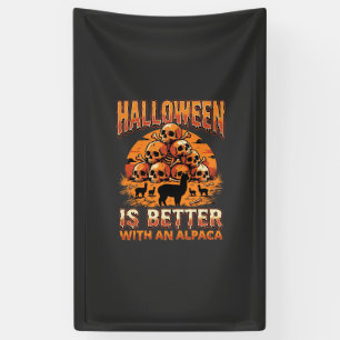 Halloween-Alpaka-Totenkopf-Stapel Retro-Horror-Des Banner