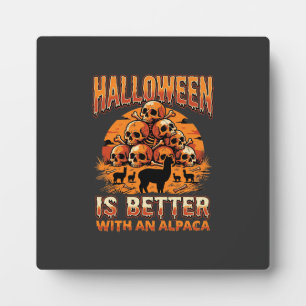 Halloween-Alpaka-Totenkopf-Stapel Retro-Horror-Des Fotoplatte