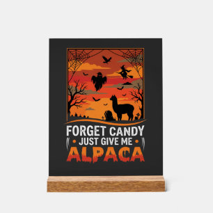 Halloween Alpaka Vergiss Süßigkeiten Gruseliger Ve Acrylschild