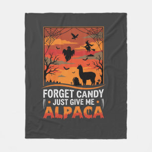 Halloween Alpaka Vergiss Süßigkeiten Gruseliger Ve Fleecedecke