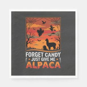 Halloween Alpaka Vergiss Süßigkeiten Gruseliger Ve Serviette