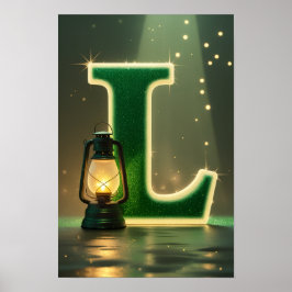 Halloween Alphabet Kids ABC Letter L Poster