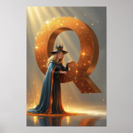 Halloween Alphabet Kids ABC Letter Q Poster