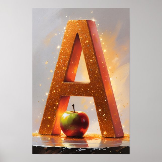 Halloween Alphabet Kinder ABC Buchstabe A Poster (Vorne)