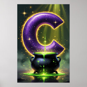 Halloween Alphabet Kinder ABC Buchstabe C Poster