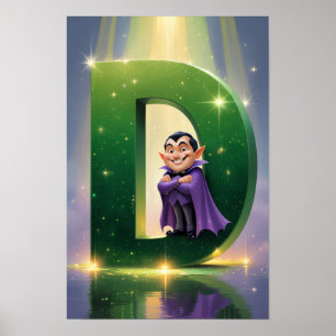 Halloween Alphabet Kinder ABC Buchstabe D Poster