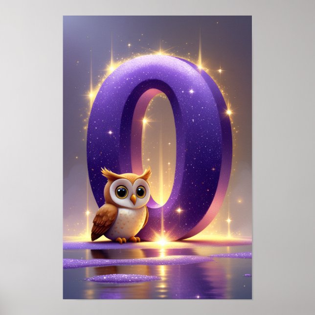 Halloween Alphabet Kinder ABC Buchstabe O Poster (Vorne)