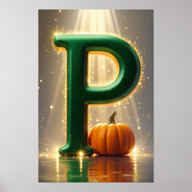 Halloween Alphabet Kinder ABC Buchstabe P Poster (Vorne)