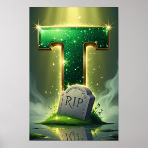Halloween Alphabet Kinder ABC Buchstabe T Poster