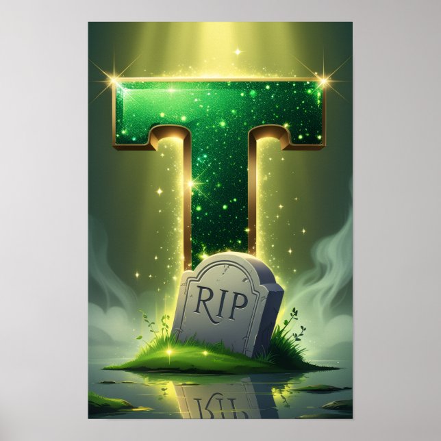 Halloween Alphabet Kinder ABC Buchstabe T Poster (Vorne)
